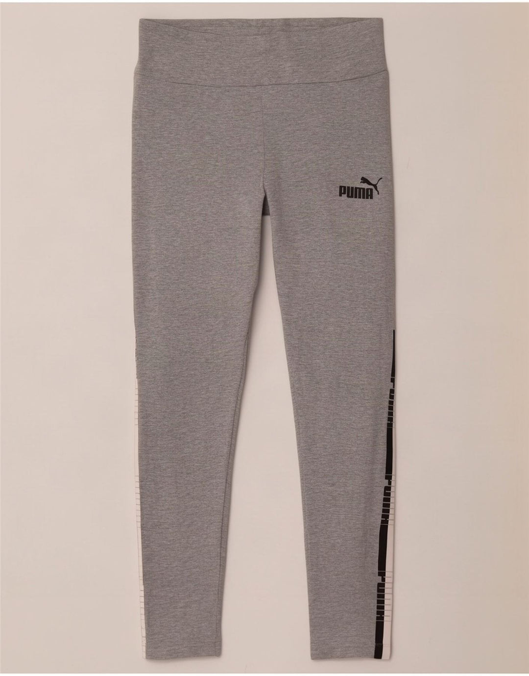 Puma Womens Graphic Leggings UK 10 Small Graue Colourblock-Baumwolle
