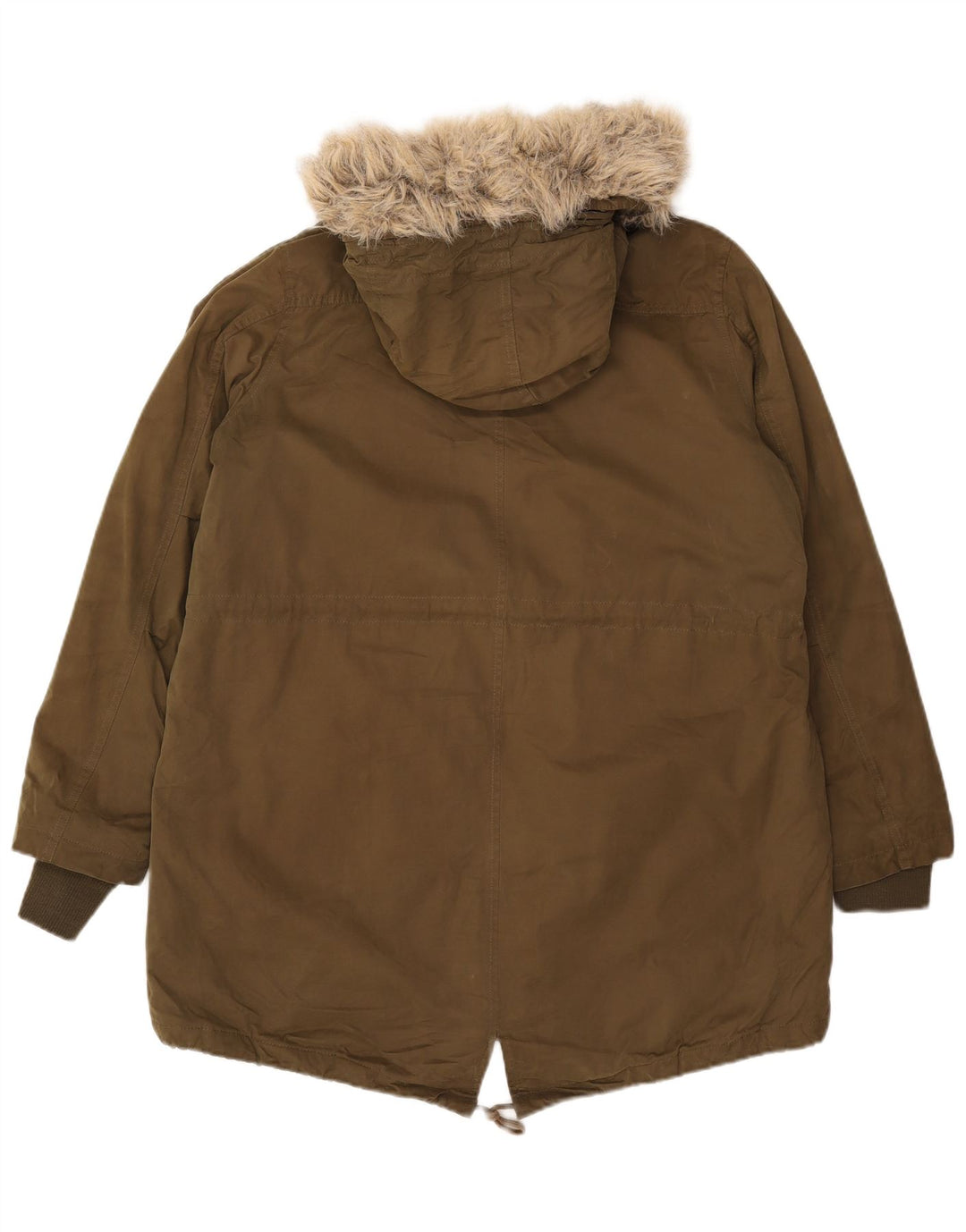 FAT FACE Damen-Parka mit Kapuze, UK 16, Größe L, Khaki, Polyester