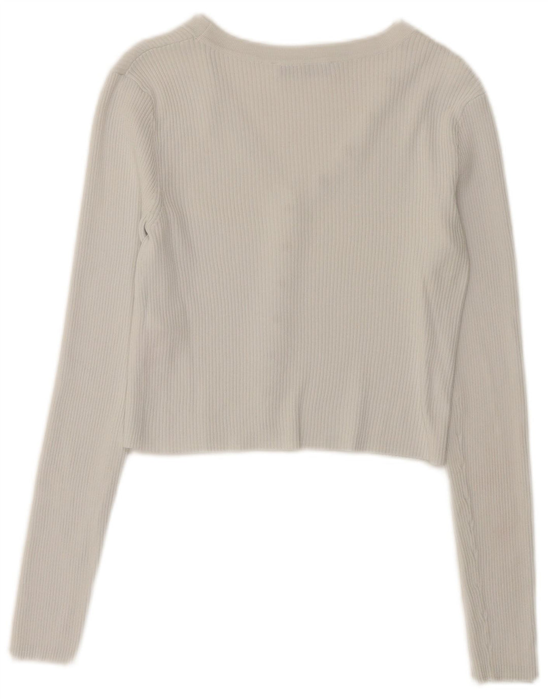 Zara Damen Crop Cardigan Top UK 10 Small Weiß Polyamid