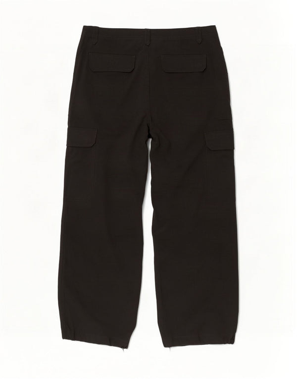 Marks & Spencer Damen-Cargohose mit weitem Bein, UK 14, Größe L W32 L28, Schwarz