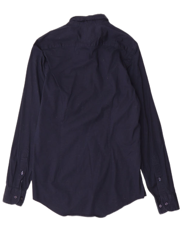 TOMMY HILFIGER Herren Slim Fit Hemd Small Marineblau Baumwolle