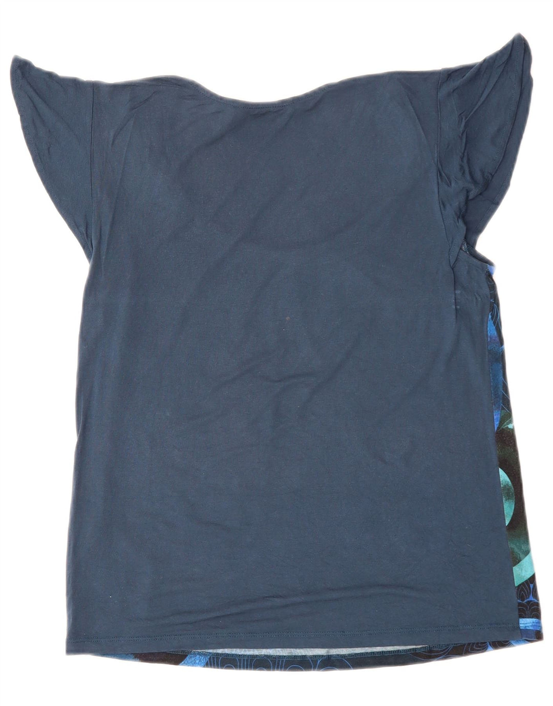 DESIGUAL Damen-Blusenoberteil UK 14 Mittel Marineblau mit Blumenmuster