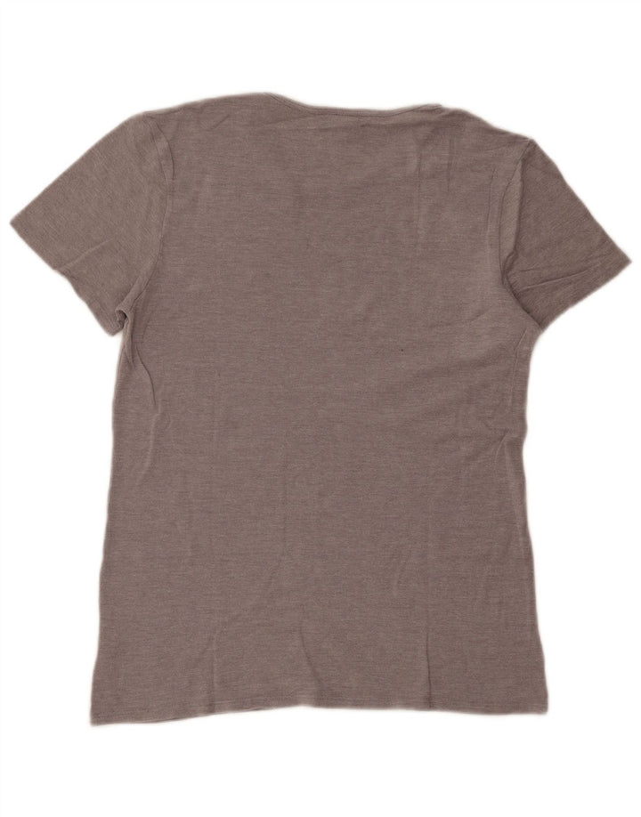 FILA Damen T-Shirt Top UK 14 Large Grau Modal