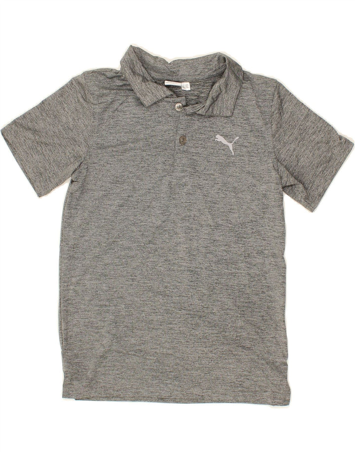 PUMA Boys Polo Shirt 7-8 Years Small Grey Flecked Vintage Puma and Second-Hand Puma from Messina Hembry 