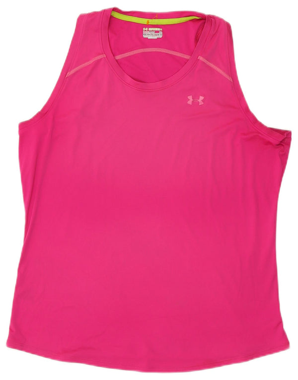 Under Armour Damen Heat Gear Weste Top UK 18 XL Rosa Polyester