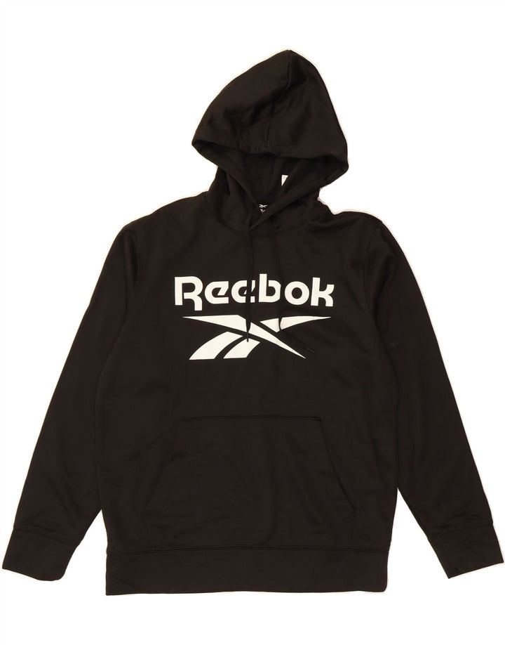 NIKE Mens Graphic Hoodie Jumper Medium Black Polyester Vintage Nike and Second-Hand Nike from Messina Hembry 