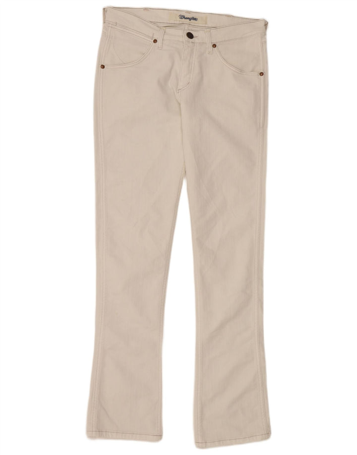 WRANGLER Womens Slim Bootcut Jeans W34 L34 White Cotton