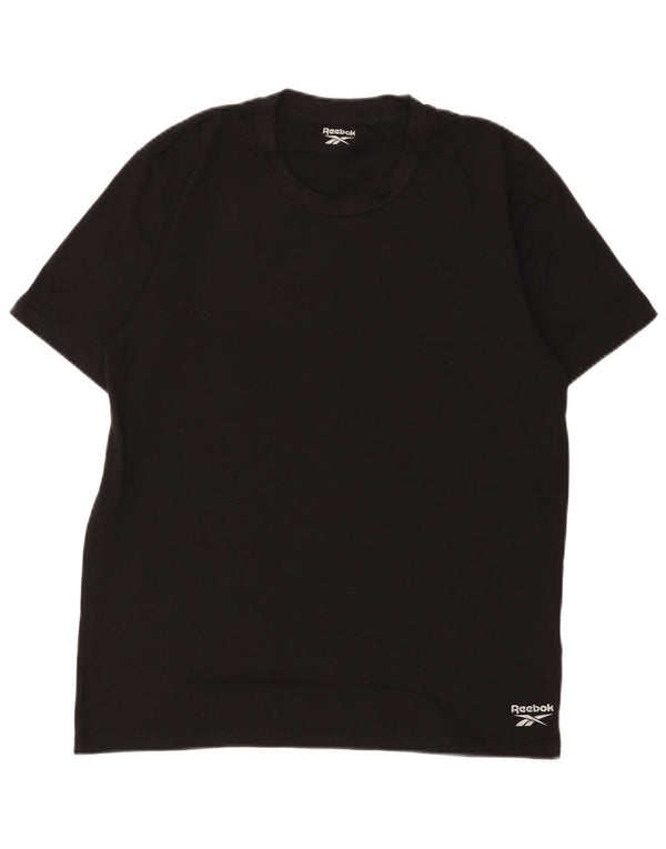 Reebok Herren T-Shirt Top Large Schwarz Baumwolle