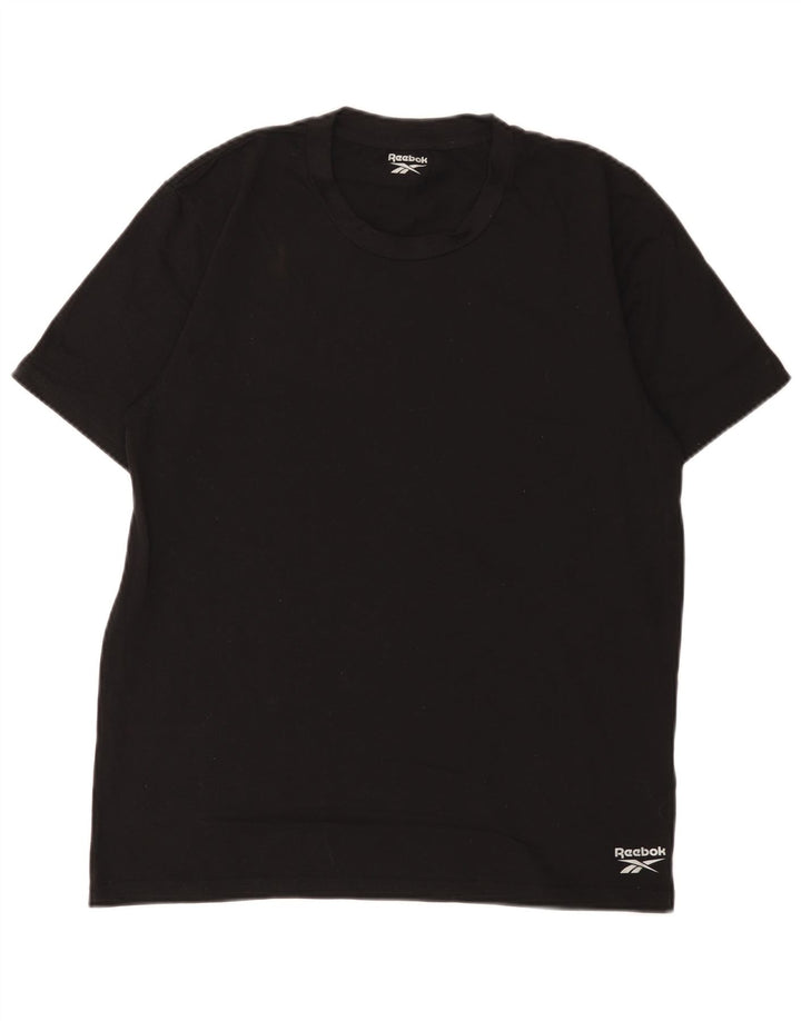 Reebok Herren T-Shirt Top Large Schwarz Baumwolle