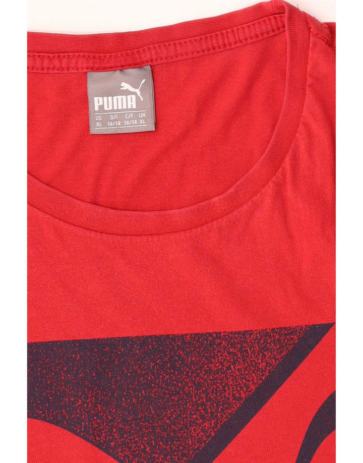 Puma Herren Regular Graphic T-Shirt Top XL Rot Baumwolle