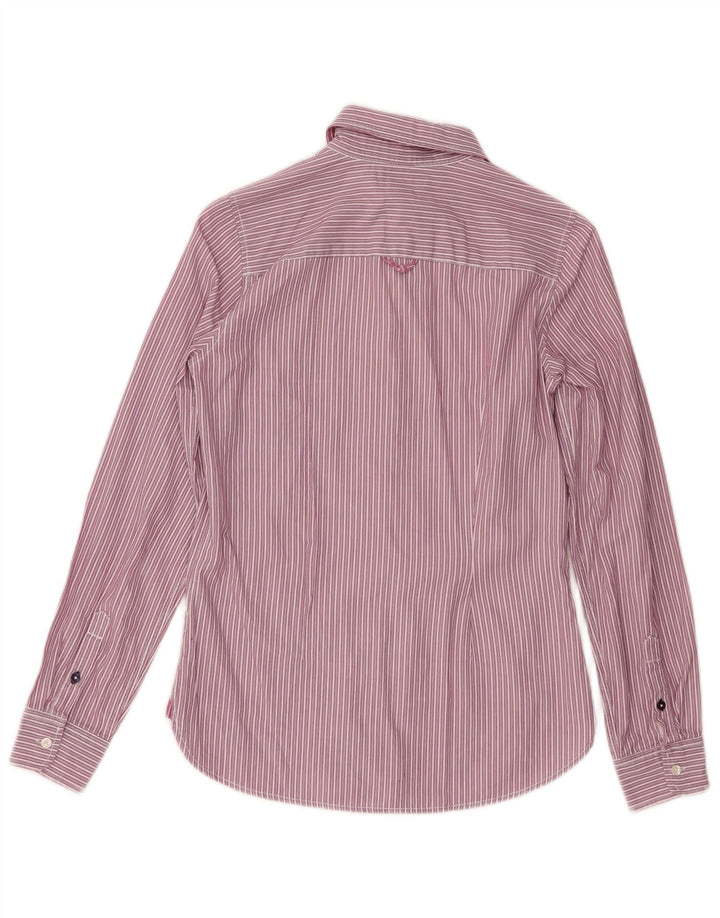Tommy Hilfiger Damen-Hemd mit Rüschen vorne, US 4, klein, lila gestreift