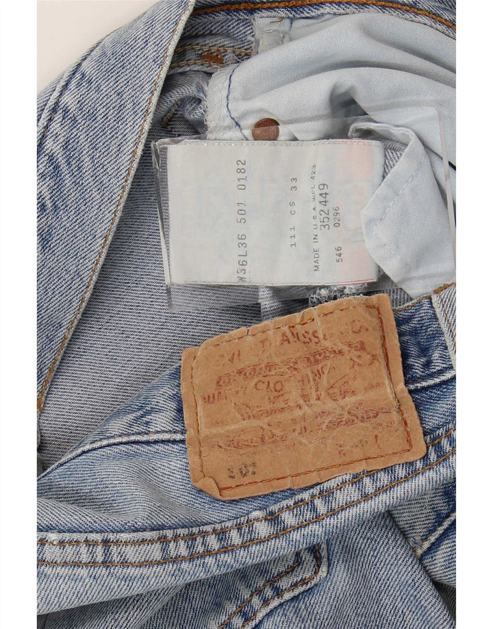 Levi's Herren 501 Distressed Straight Jeans W36 L28 Blaue Baumwolle