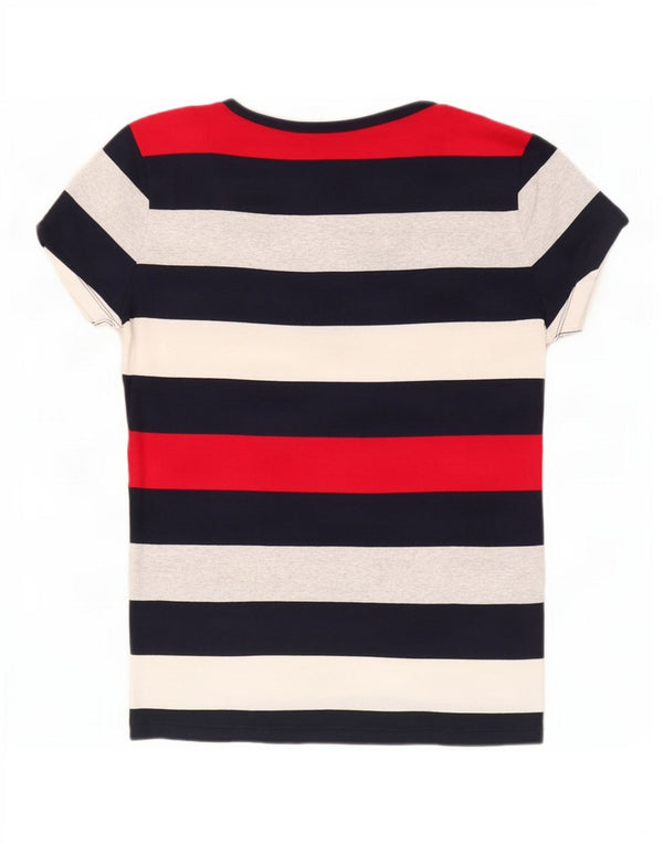 Tommy Hilfiger Damen T-Shirt Top UK 14 Large Marineblau gestreift Baumwolle