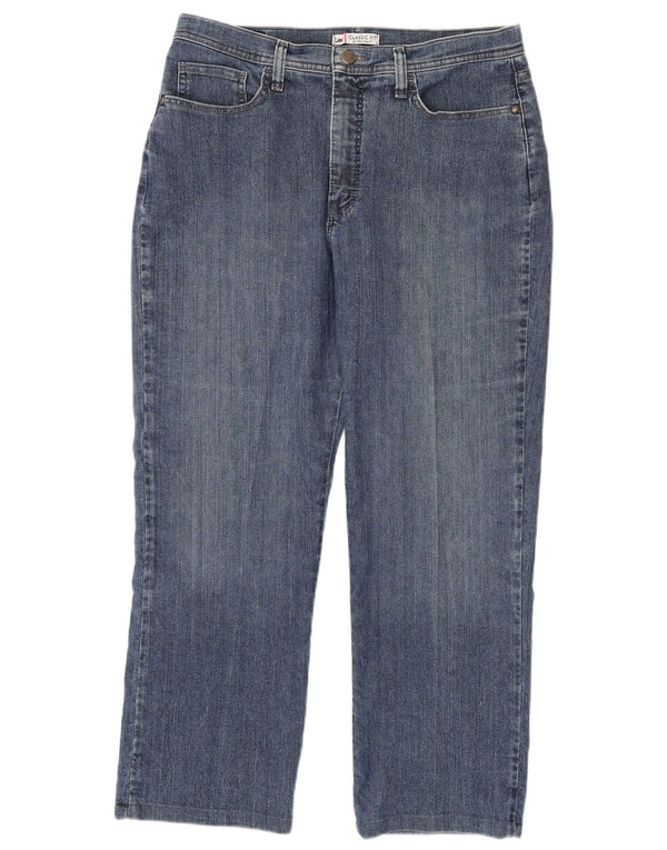 Lee Damen-Jeans mit hoher Taille, klassischer Passform, gerade, US 14, XL, W34, L27, Blau