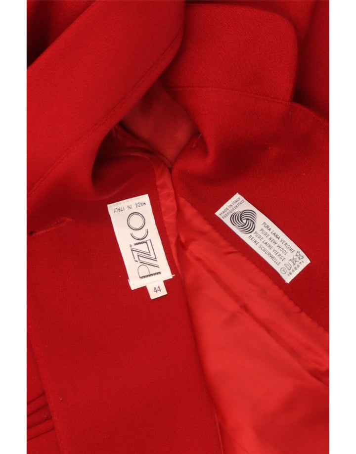 Vintage Damen 2-Knopf-Blazerjacke IT 44 Mittelrote Schurwolle