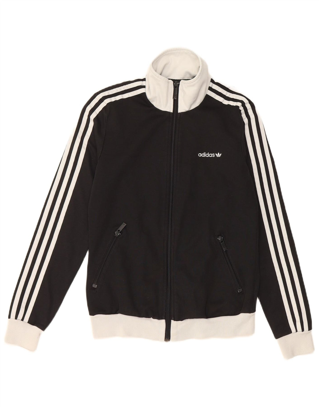 ADIDAS Damen-Trainingsanzug, Top-Jacke, EU 36, Größe S, Schwarz, Colourblock-Baumwolle
