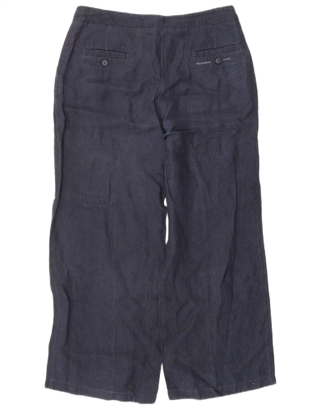 TRUSSARDI Damen Chinohose mit weitem Bein IT 44 Medium W30 L28 Marineblau