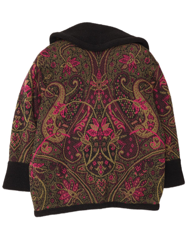 Vintage Damen Longline Cardigan Pullover IT 46 Großes mehrfarbiges Paisley