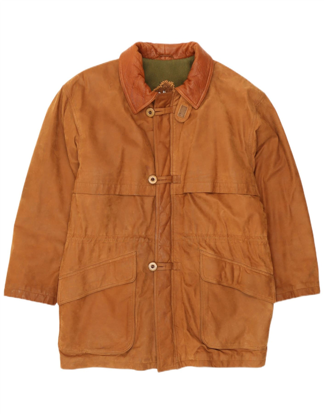 Vintage Herren Leder Windjacke IT 46 Kleines braunes Leder
