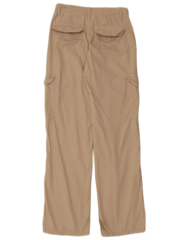 Zara Damen-Cargohose mit weitem Bein, EU 36, XS, B26, L30, beige Baumwolle