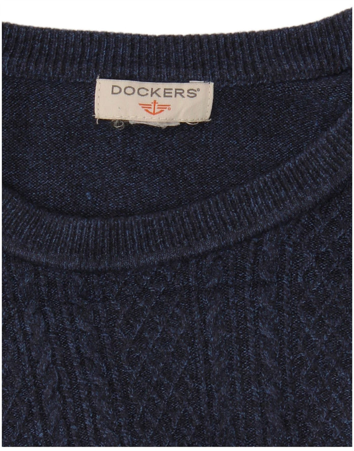 DOCKERS Mens Crew Neck Jumper Sweater XL Navy Blue