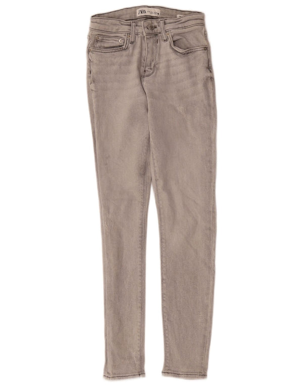 Zara Damen Skinny Jeans EU 36 XS W26 L27 Grau 80er Jahre
