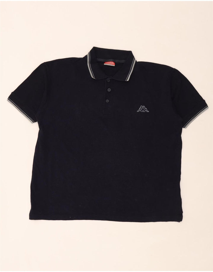 Kappa Herren-Poloshirt, mittelmarineblaue Baumwolle