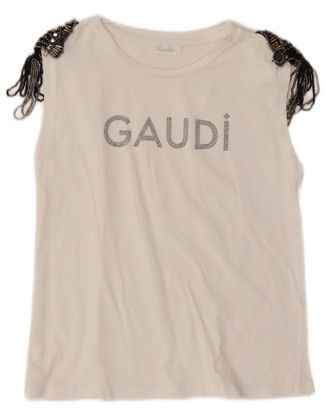 Gaudi Damen Grafik-Weste Top UK 10 Small Weiß