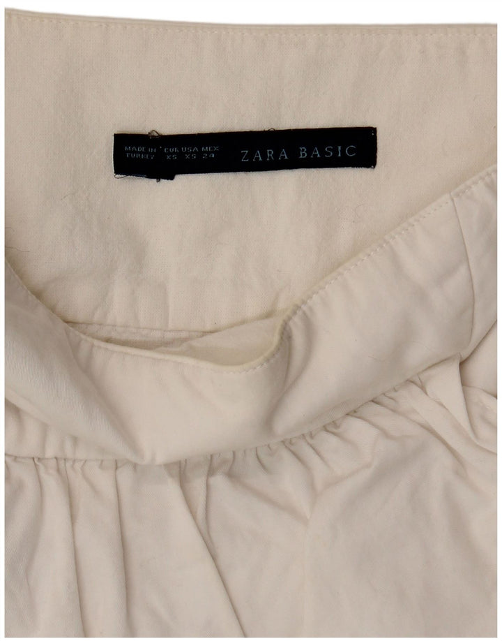 Zara Damen Stufenrock XS W24 Weiß