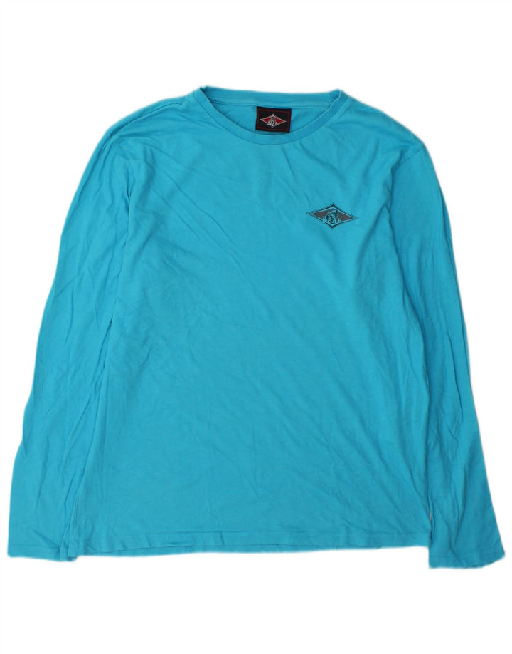 Bear Herren-Oberteil mit Grafik, langärmelig, groß, aus blauer Baumwolle