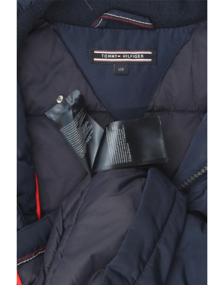 Tommy Hilfiger wattierte Jungenjacke mit Kapuze, 9–10 Jahre, marineblaues Polyester