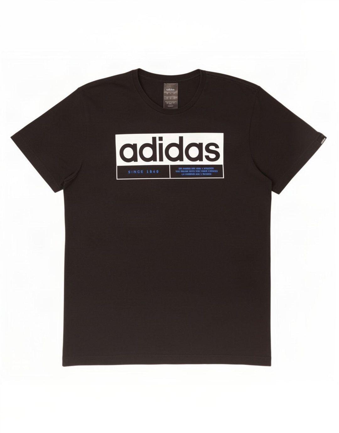 Adidas Herren T-Shirt mit drei Streifen, mittelschwarz, Baumwolle