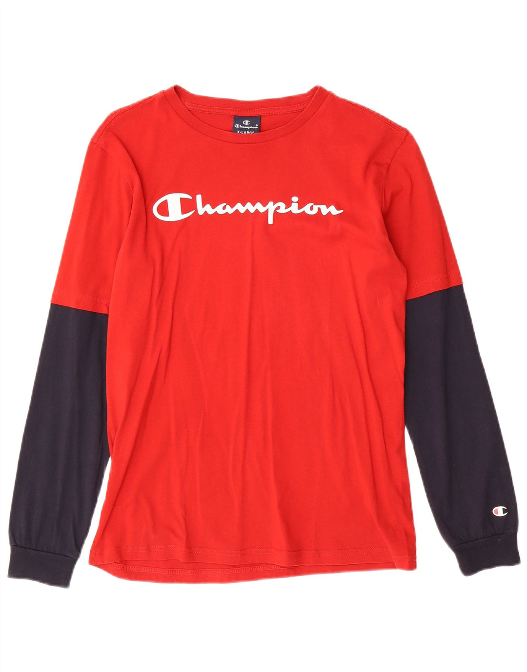 CHAMPION Langarmshirt mit Grafik für Jungen, 13–14 Jahre, XL, Rot, Farbblock
