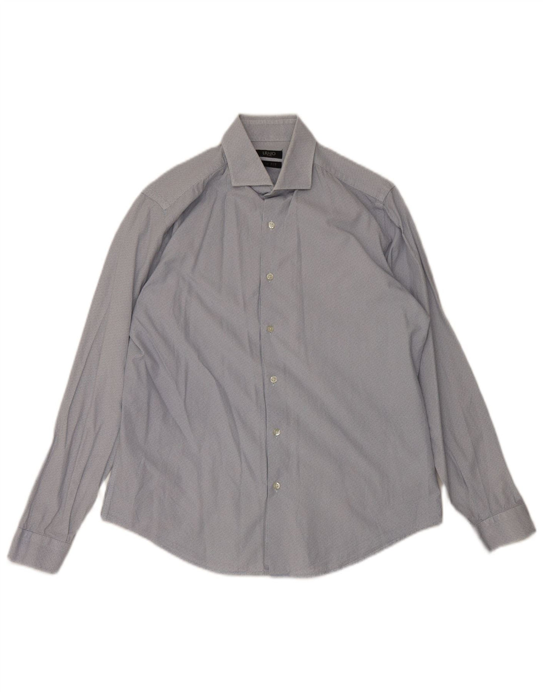 Liu Jo Herren Slim Fit Hemd Größe 40 Mittelblaue geometrische Baumwolle