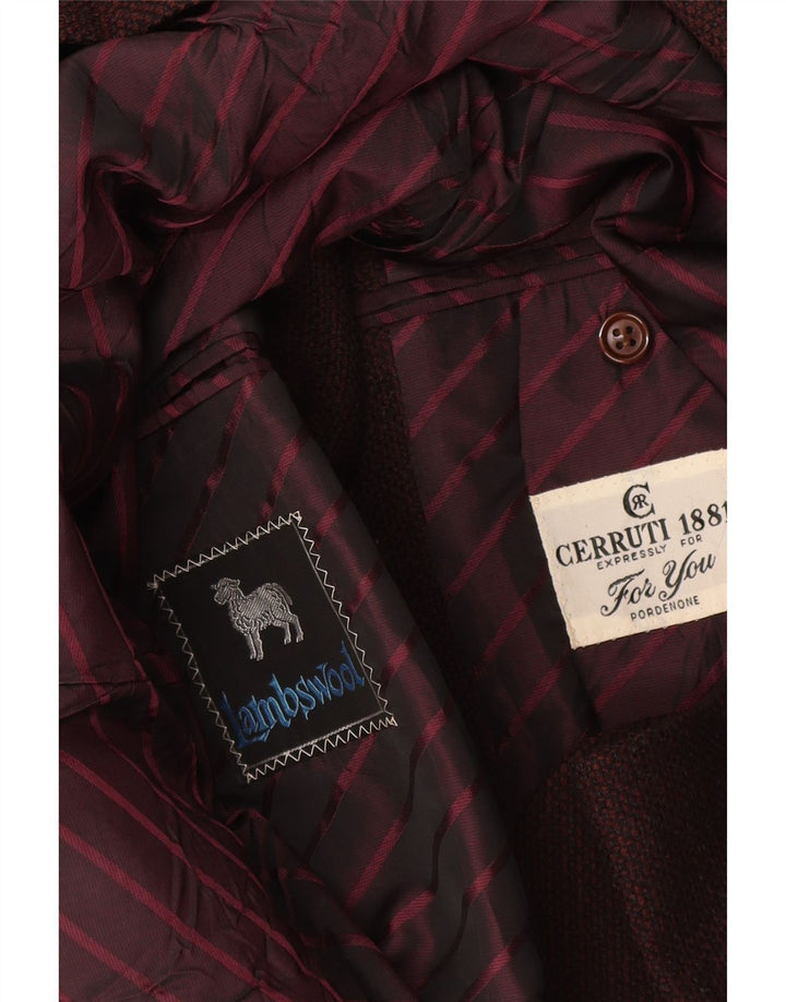 Cerruti 1881 Herren-Blazer mit 2 Knöpfen, UK 40, große braune Lammwolle