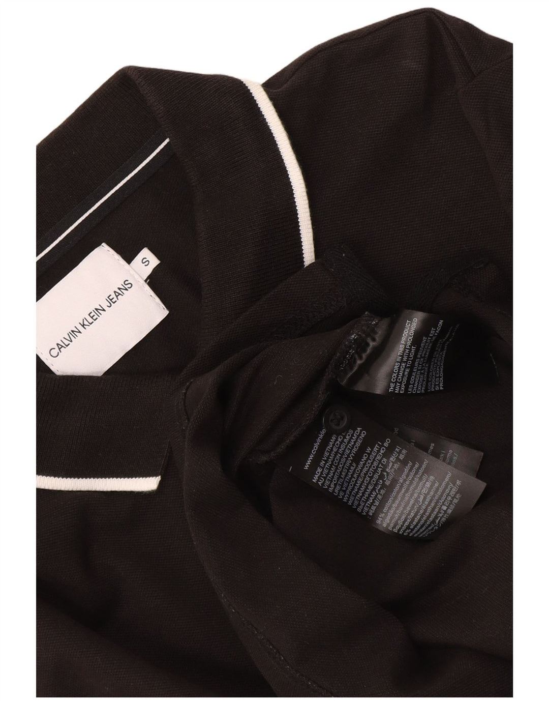 Calvin Klein Jeans Herren Poloshirt Small Schwarz Baumwolle