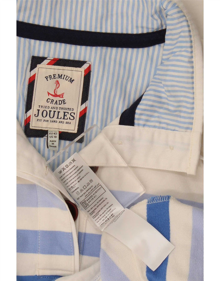 Joules Damen-Sweatshirt mit Knopfkragen, Gr. 14, Größe L, weiß gestreift