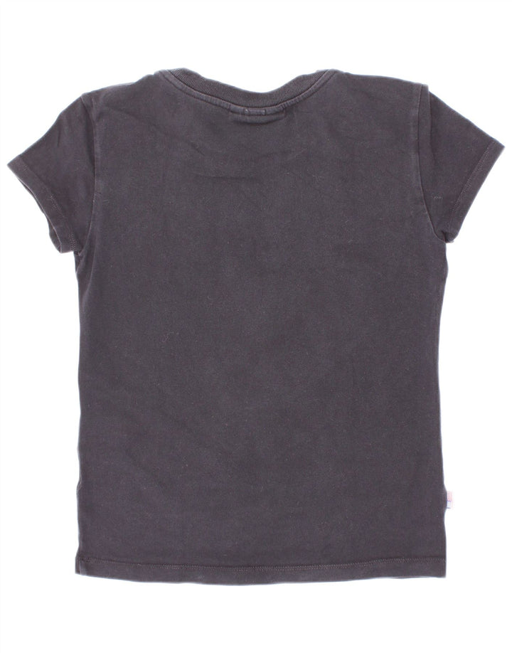 Blauer T-Shirt mit Grafik für Mädchen, 9–10 Jahre, Schwarz