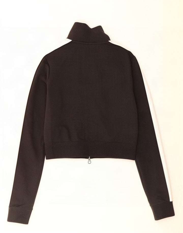 Puma Womens Crop Trainingsanzug Top Jacke UK 12 Medium Schwarz Colourblock