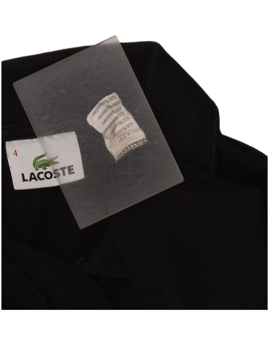 Lacoste Herren-Langarm-Poloshirt, Größe 4, mittelgroß, schwarze Baumwolle