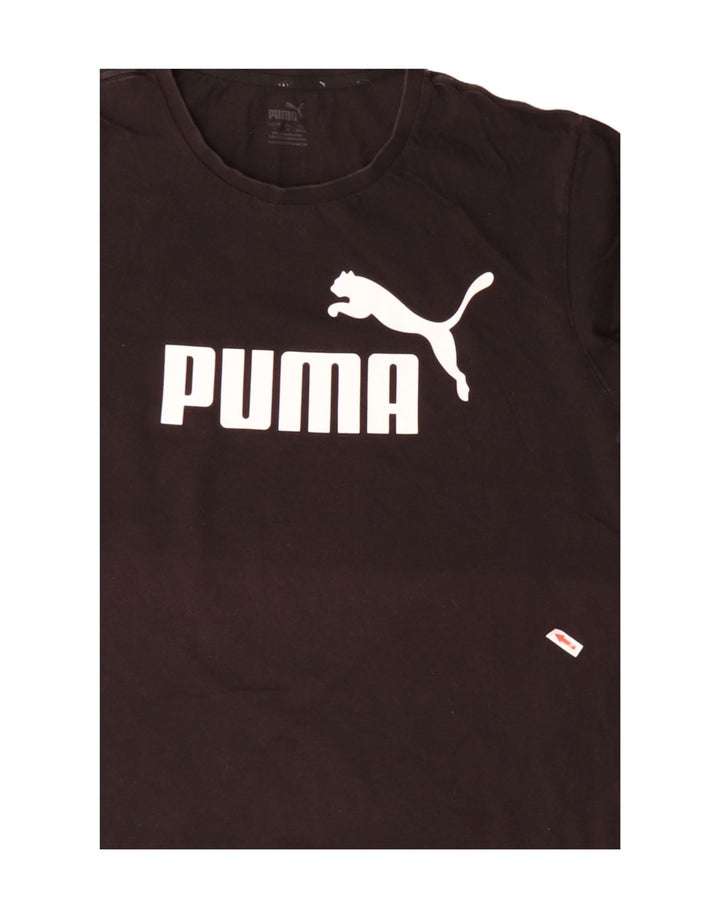Puma Herren T-Shirt mit Grafik, groß, aus schwarzer Baumwolle
