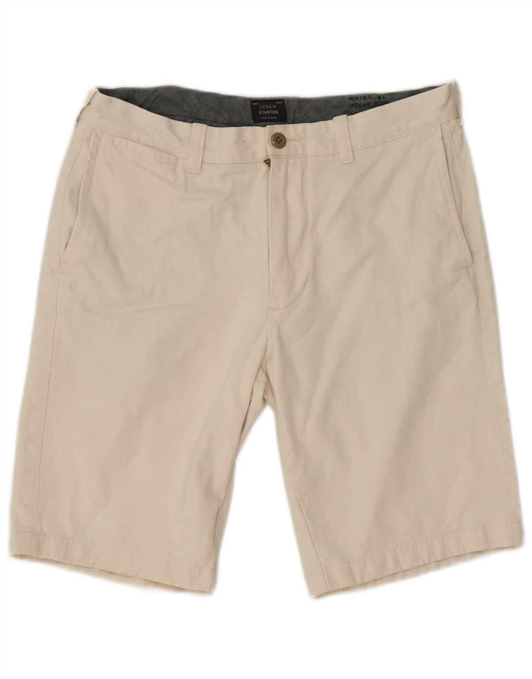 J. Crew Herren Stanton Chino Shorts W31 Mittelweiße Baumwolle