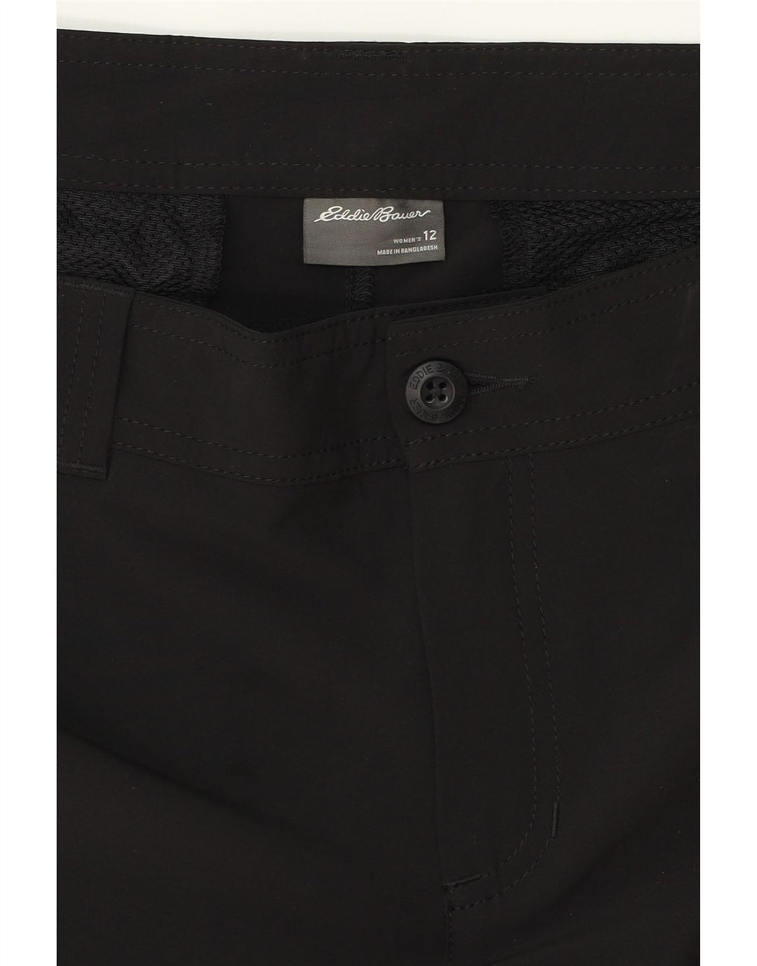 EDDIE BAUER Damen Chinoshorts US 12 Large W34 Schwarz Polyester