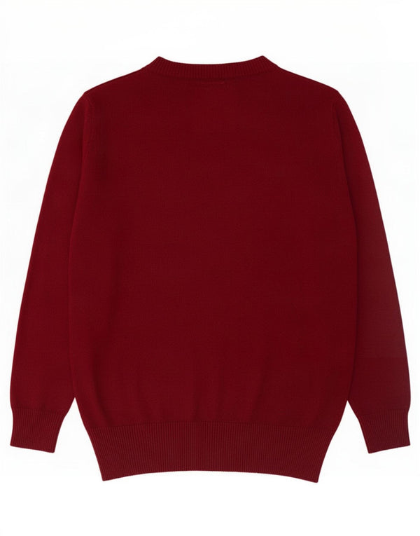 Abercrombie & Fitch Herren-Muskelpullover mit V-Ausschnitt, groß, burgunderfarbene Baumwolle