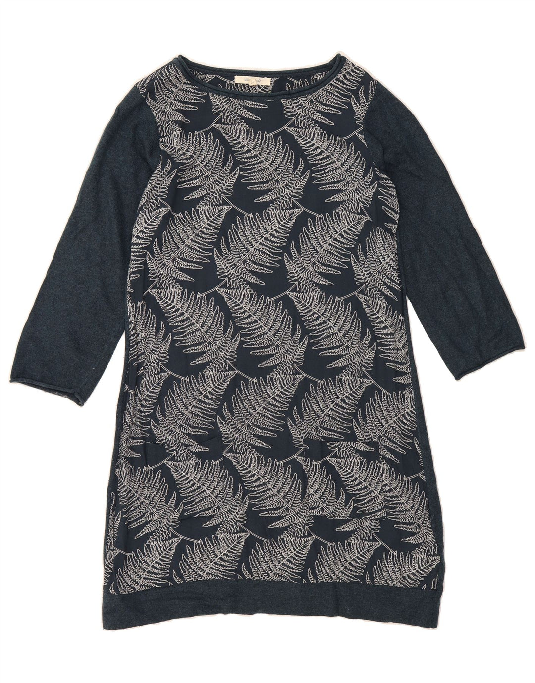 WHITE STUFF Womens Abstract Pattern Jumper Dress UK 10 Small  Navy Blue Vintage White Stuff and Second-Hand White Stuff from Messina Hembry 