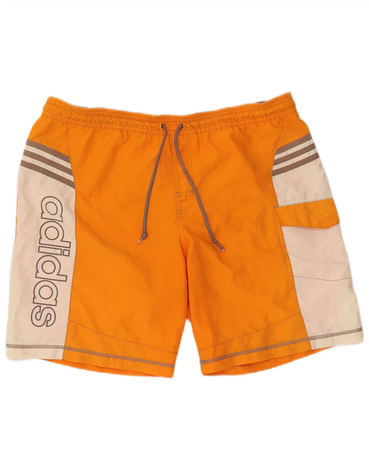 ADIDAS Herren Graphic Sport Shorts Large Orange Colourblock Polyester