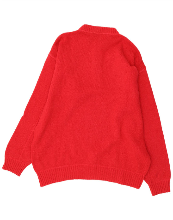 AMERICANINO Herren-Pullover mit grafischem Rundhalsausschnitt, Größe L, Rot