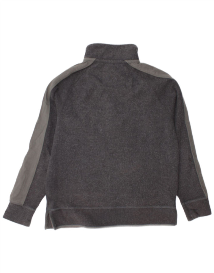 Fat Face Herren-Sweatshirt mit Reißverschluss am Hals, mittelgraue Colourblock-Baumwolle