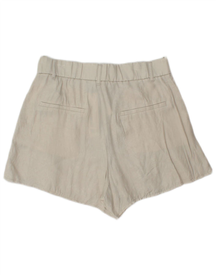 Zara Damen Pegged Chino Shorts Medium W28 Off White Viscose