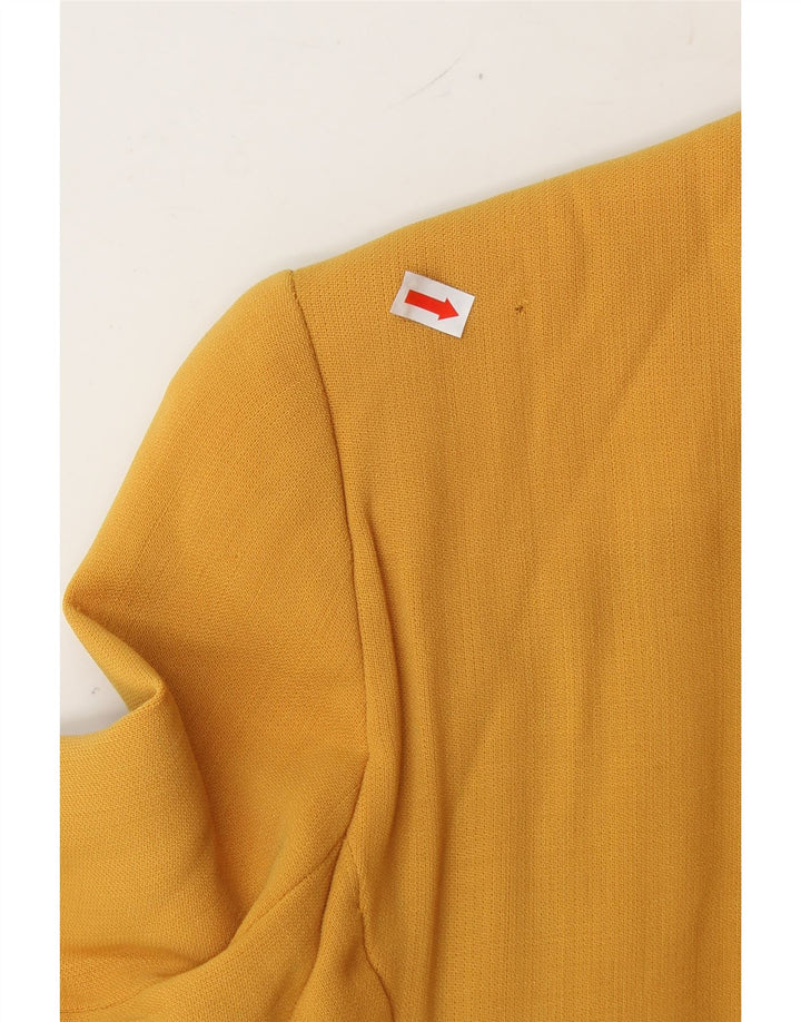 VINTAGE Womens Crop 4 Button Blazer Jacket IT 42 Medium Yellow Wool Vintage Vintage and Second-Hand Vintage from Messina Hembry 